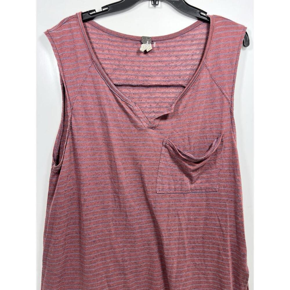 Free People We The Free Weekend Warrior Top Size Med Oversize Brick Stripe Boho - Picture 3 of 8
